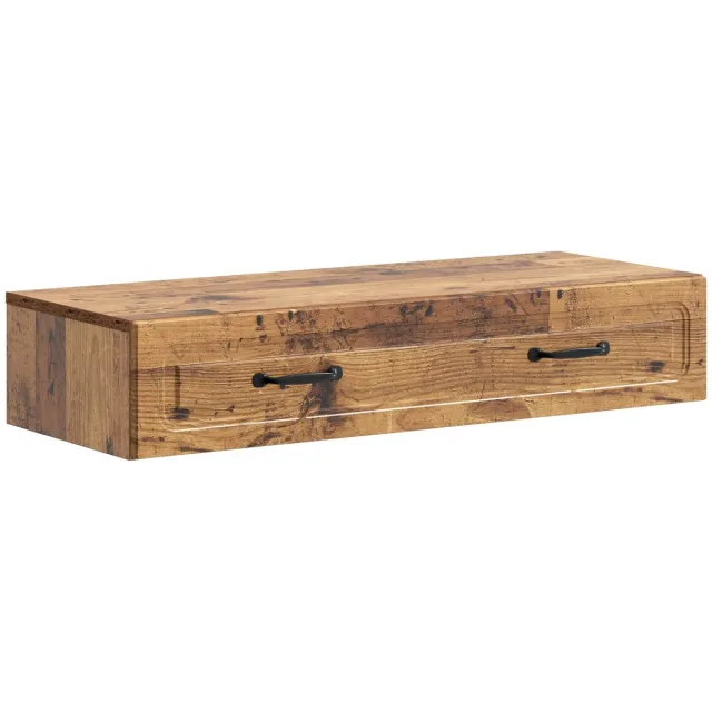 vidaXL Wandgemonteerde - Zijtafel - Oud - hout - 87,5 - x - 34,5 - x - 17 - cm Oud hout