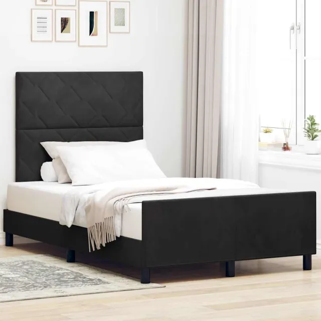 vidaXL Boxspringbed met hoofdeinde Zwart 120 x 200 cm Fluweel