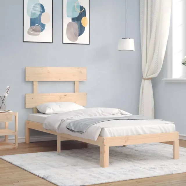 vidaXL Bedframe zonder matras massief grenenhout 90x200 cm bruin