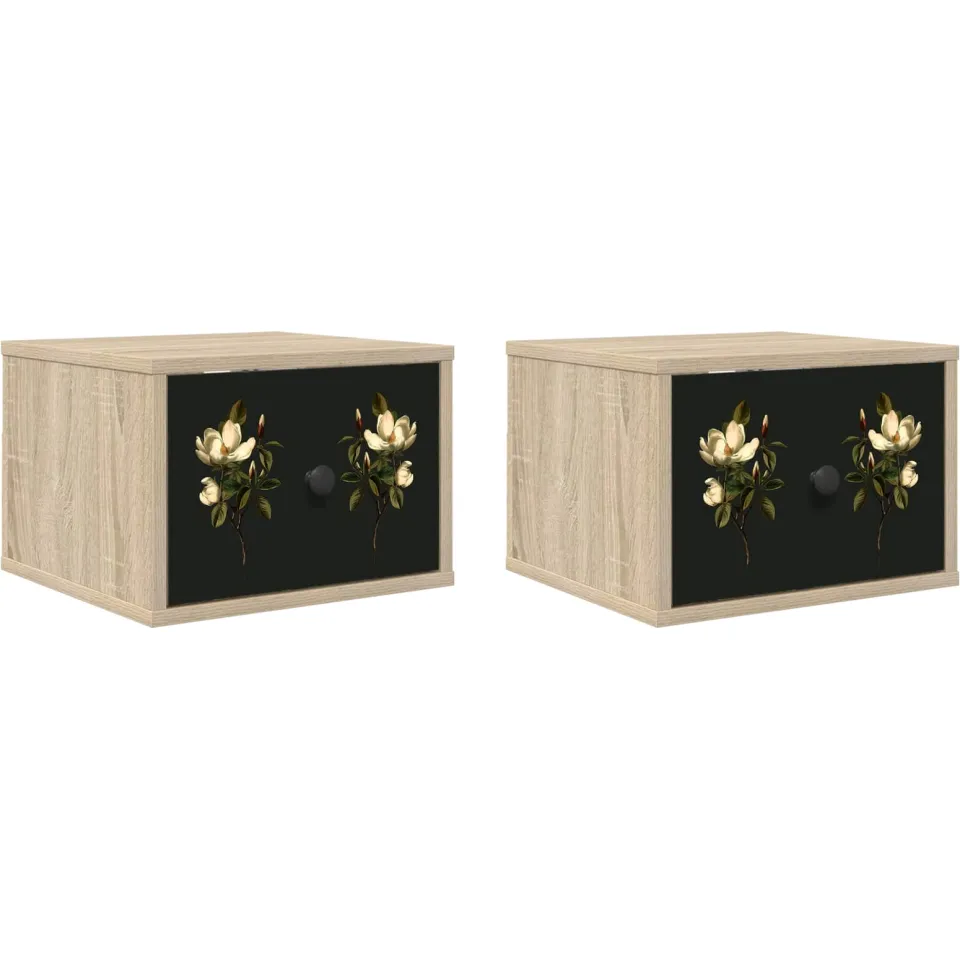 vidaXL Wandkastje BREMEN 2 st Sonoma Eiken 36 x 33 x 25 cm Bruin