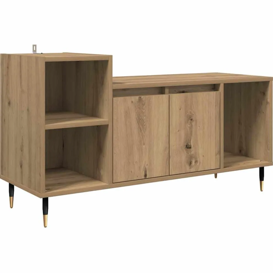 vidaXL TV-kast 100 x 35 x 55 cm Artisan Eiken Bewerkt hout, foto 3