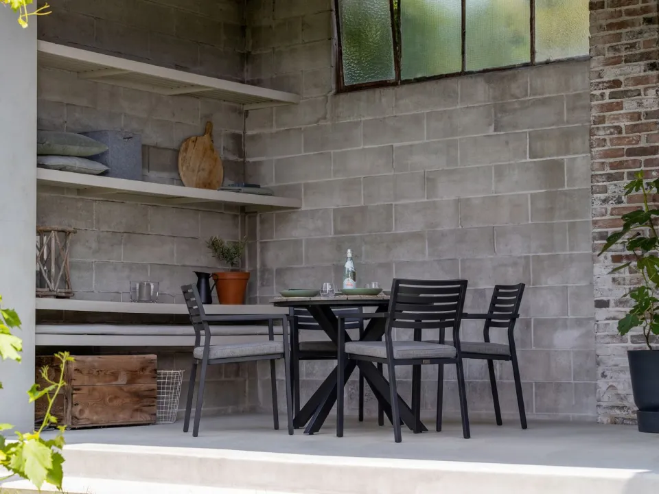 Bellagio tuinmeubelen Bellagio Rumo/Fidenza ø149cm dining tuinset 7-delig stapelbaar, foto 4