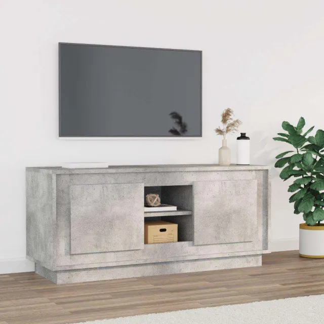 vidaXL Tv-meubel 102x35x45 cm bewerkt hout betongrijs grijs, foto 2
