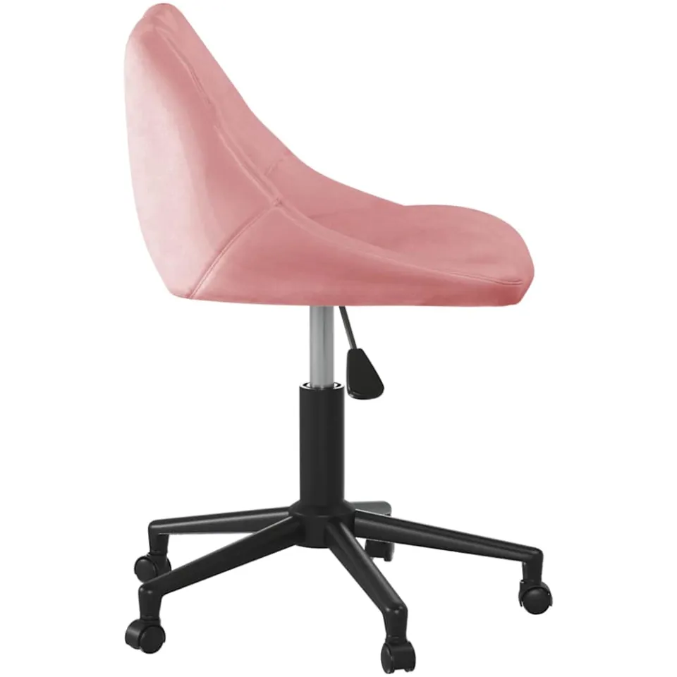 vidaXL Eetkamerstoel draaibaar fluweel roze, foto 4