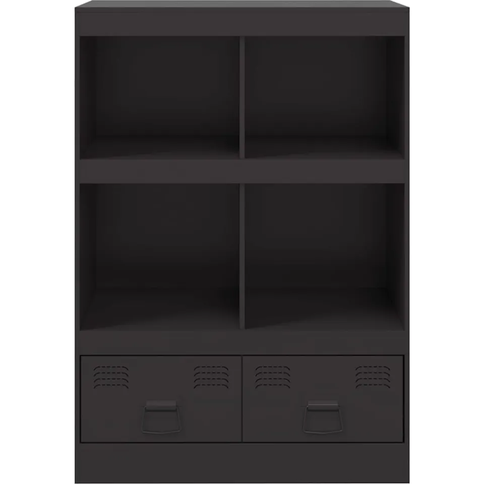 vidaXL Hoge kast 67x39x95 cm staal zwart, foto 4