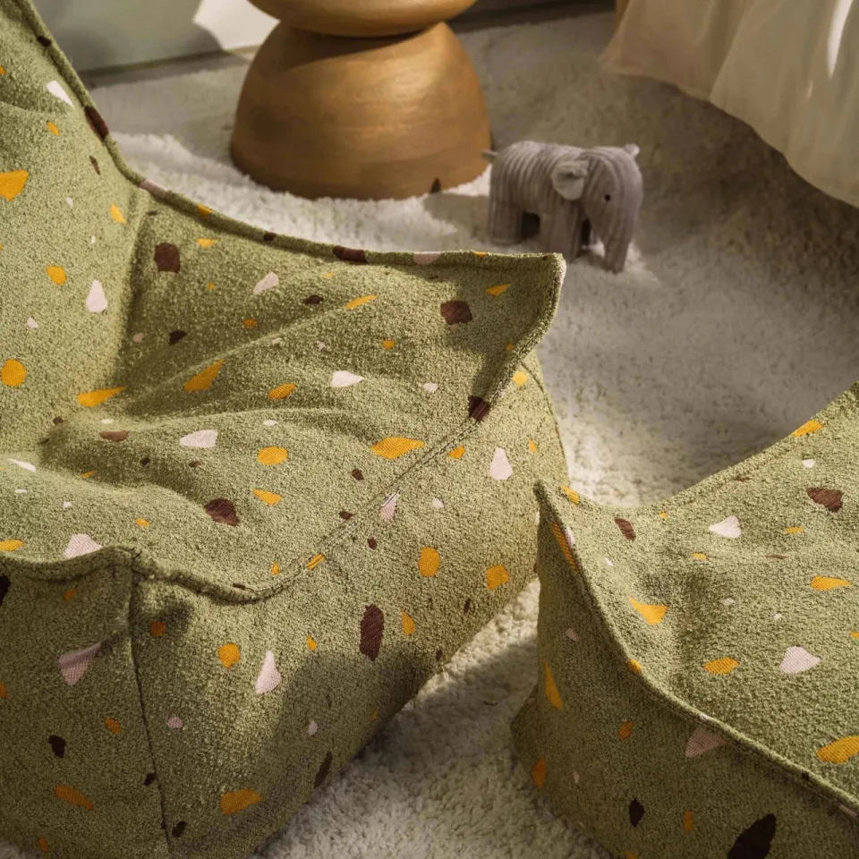 Wigiwama Terrazzo Mos Vierkante Ottoman, foto 6
