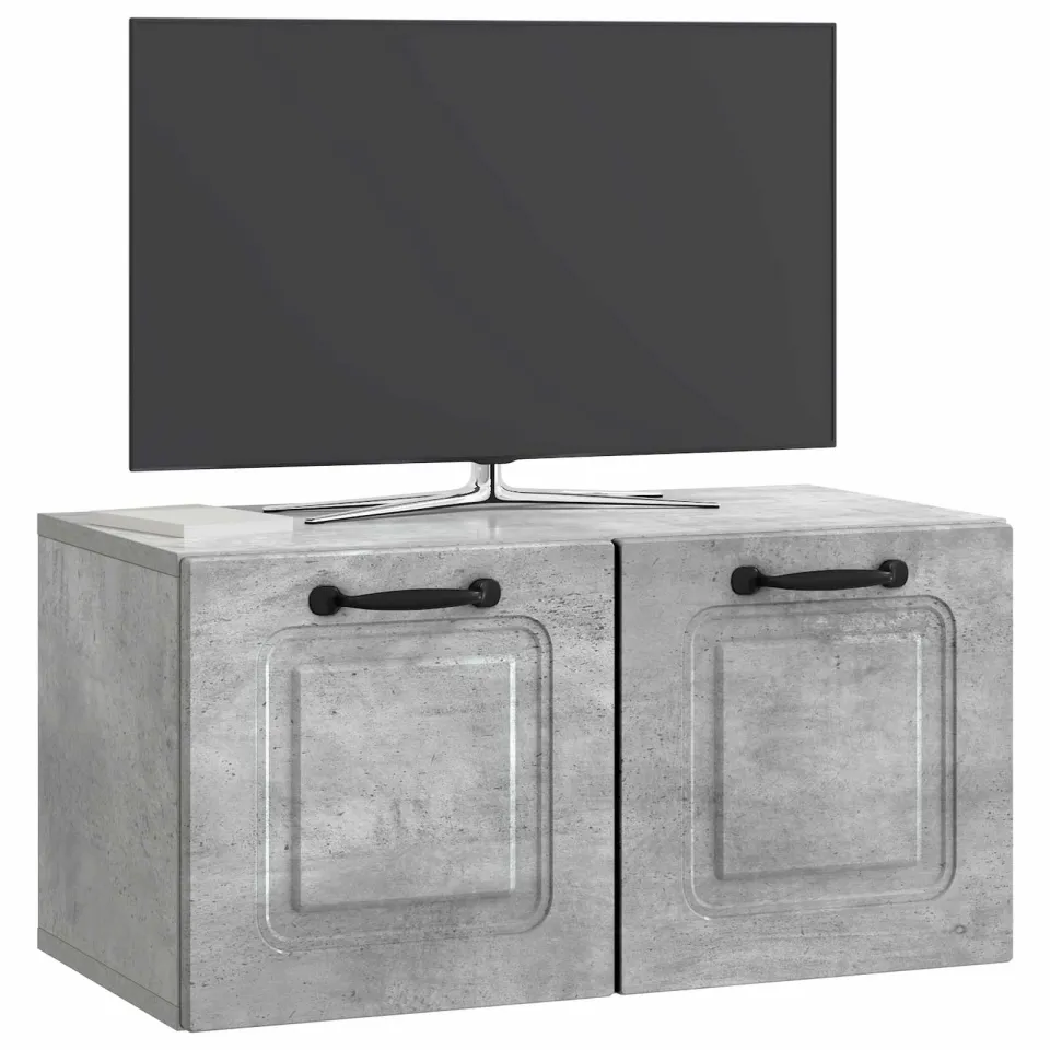 vidaXL Wandbeugel TV-kast Betongrijs 59,5 x 31 x 30 cm Bewerkt hout grijs, foto 3