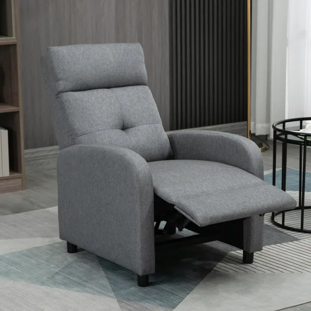 COVREO Relaxfauteuil 67x87x98 cm grijs, stof met verstelbare rugleuning