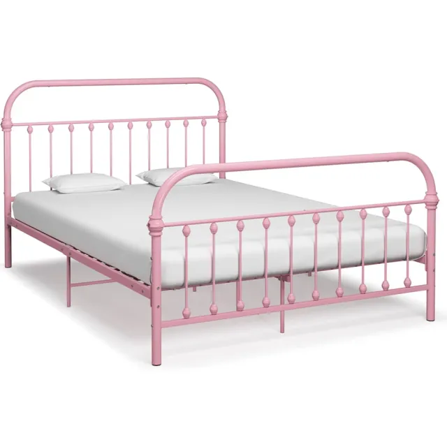 vidaXL Bedframe metaal roze 120x200 cm