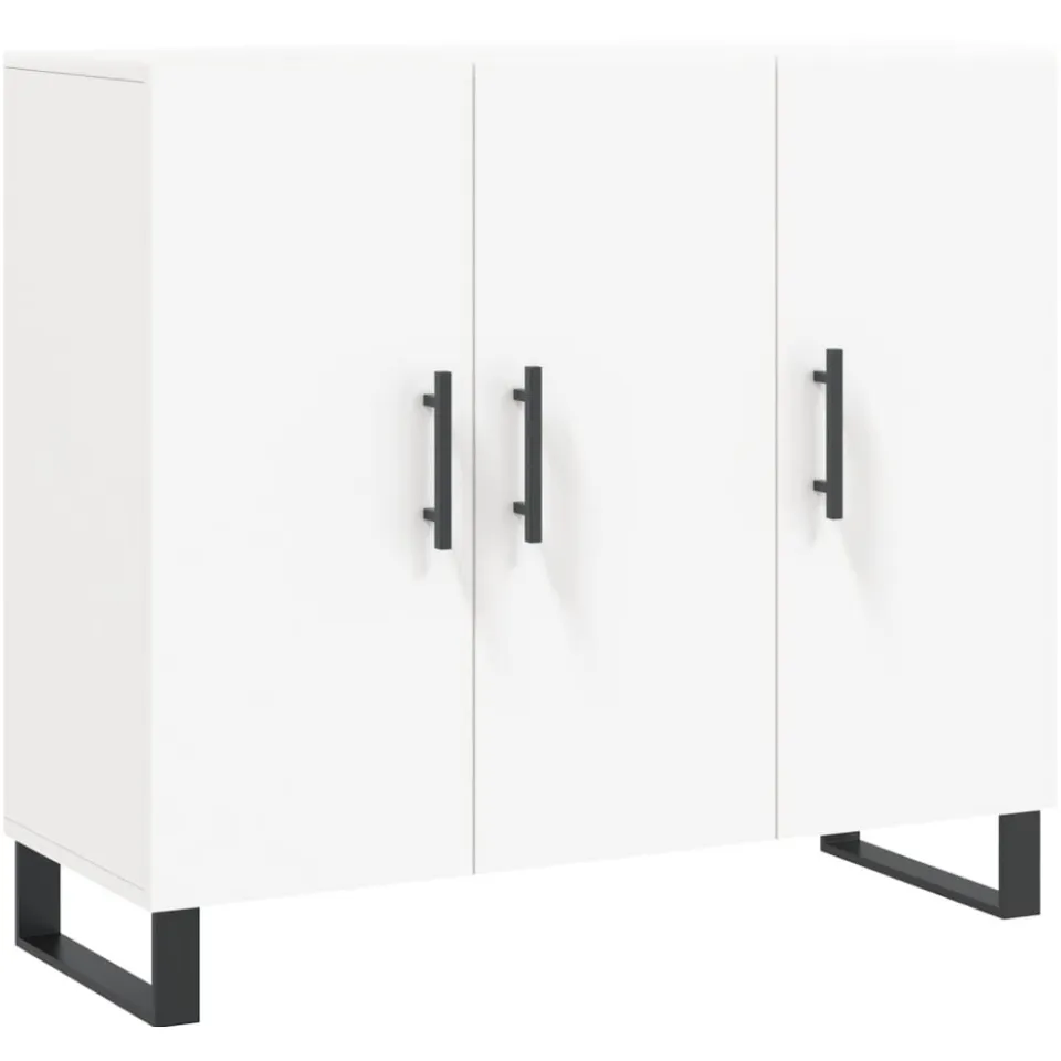 vidaXL Dressoir 90x34x80 cm bewerkt hout wit, foto 3
