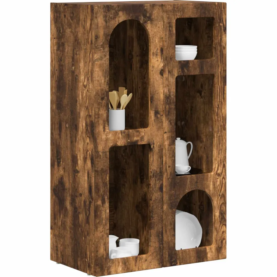 vidaXL Dressoir ELST Gerookt eiken 59 x 35 x 100,5 cm Bewerkt hout Bruin