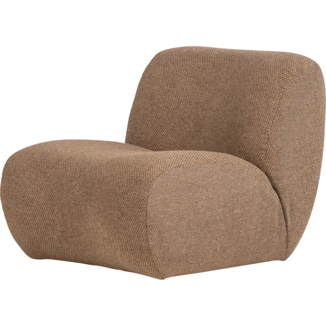WOOOD Nomu Fauteuil Grove - Chenille - Lichtbruin - 74x76x92 light brown melange