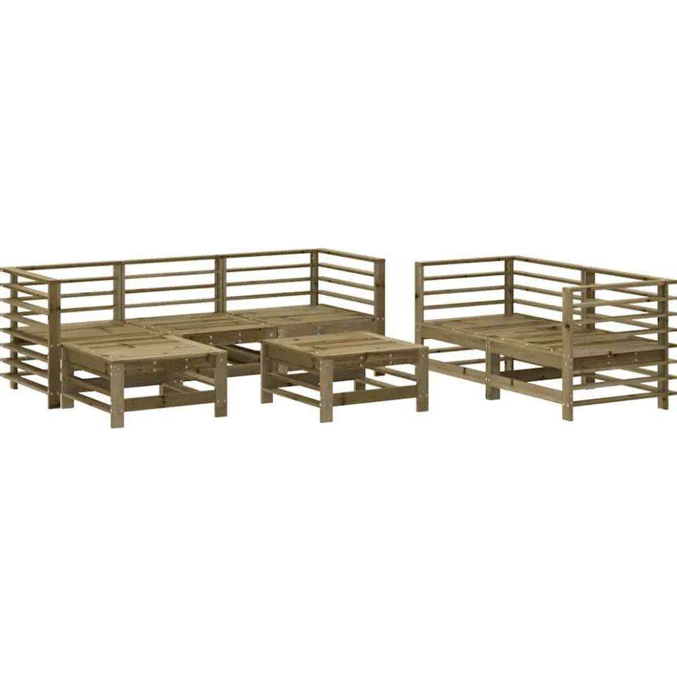 vidaXL 7-delige Loungeset geïmpregneerd grenenhout bruin, foto 4