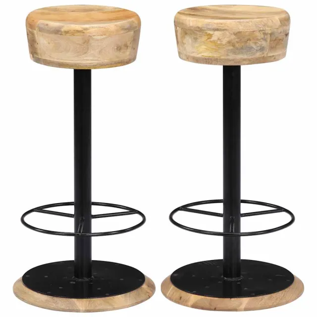 vidaXL Barstoelen 2 st massief mangohout Bruin