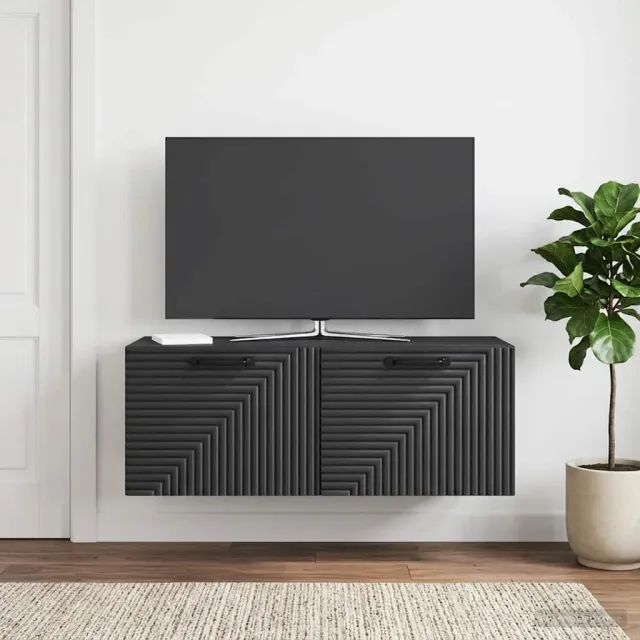 vidaXL Wandbeugel TV-kast Zwart 78,5 x 31 x 30 cm Bewerkt hout, foto 2