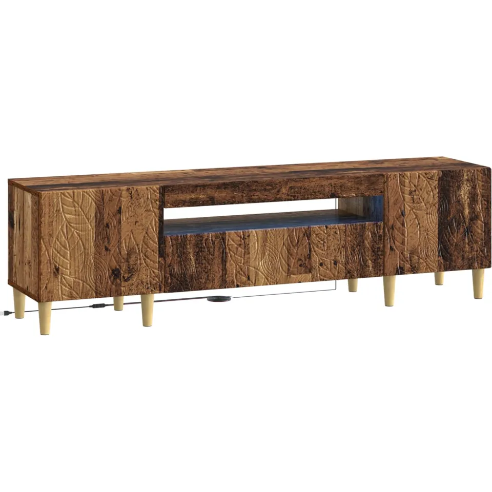 vidaXL LED tv-meubel DELFT 153 x 35 x 43 cm Oud hout Bewerkt hout Bruin