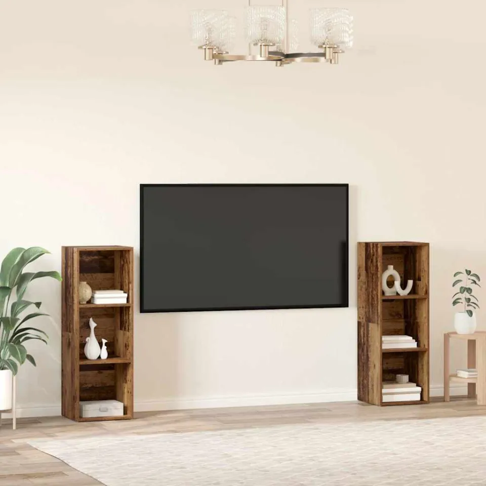 vidaXL Tv-meubelset 2 st 107 x 35 x 37 cm Oud Hout bruin, foto 4