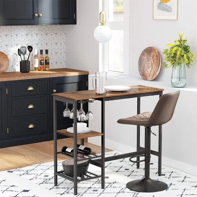 IN-HOMEXL IN.HOMEXL Lizwiz - Bartafel Keuken- industrieel - Zwart Bruin,Zwart