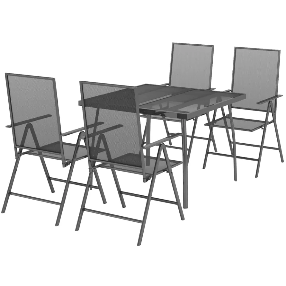 vidaXL 5-delige Tuinset staal antracietkleurig, foto 2