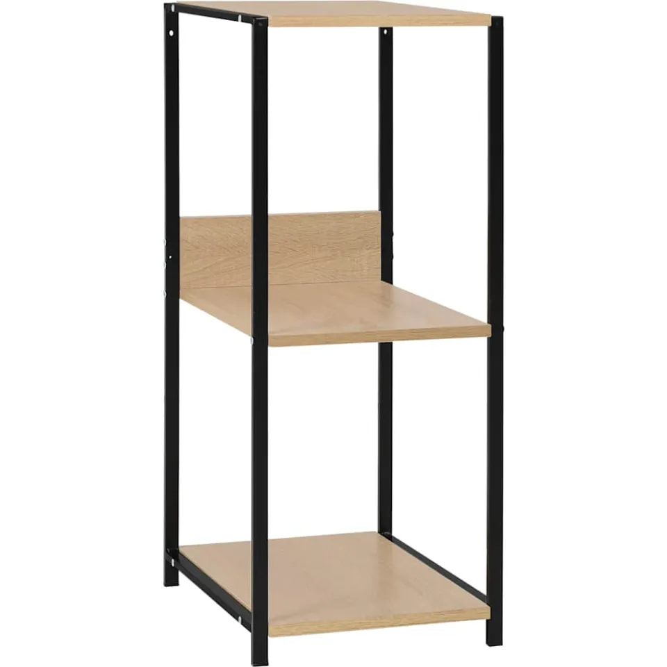 vidaXL Boekenkast 33,5x39,6x79,7 cm bewerkt hout zwart en eikenkleurig, foto 3