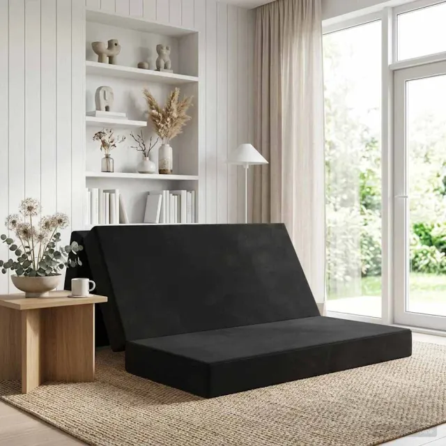 vidaXL Vouwbare Bankbed 160 x 67 x 45 cm Zwart