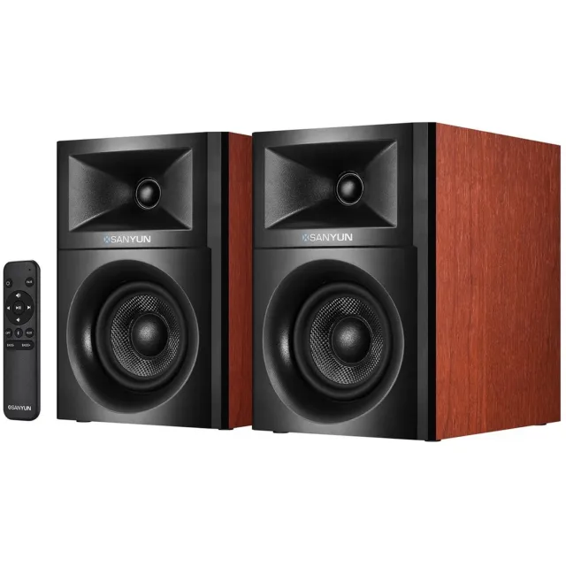 Duraxl Actieve boekenplankluidsprekers - Bluetooth 5.4 - Optisch - AUX - 4 inch Rood