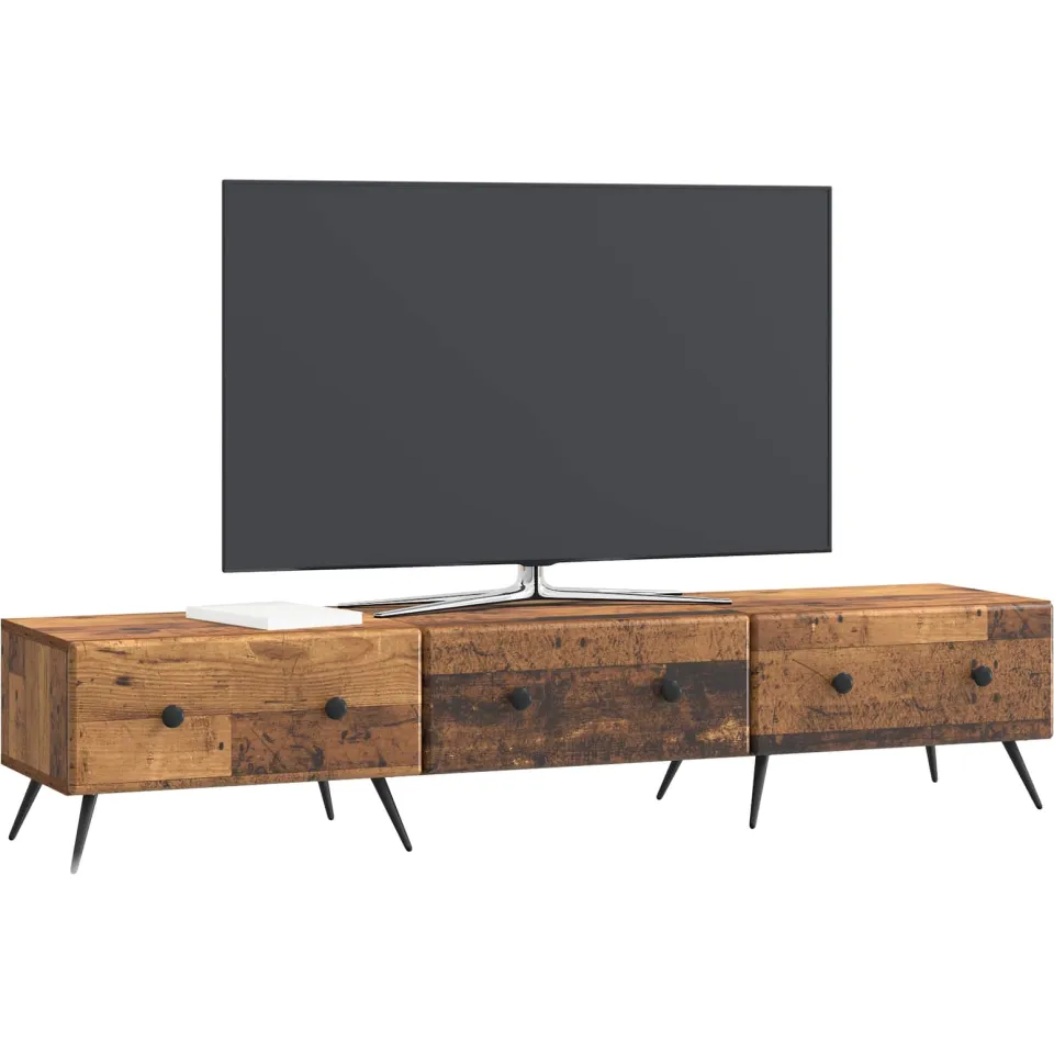 vidaXL TV-kast met lade Oud hout 147 x 34,5 x 30 cm Bewerkt hout Bruin