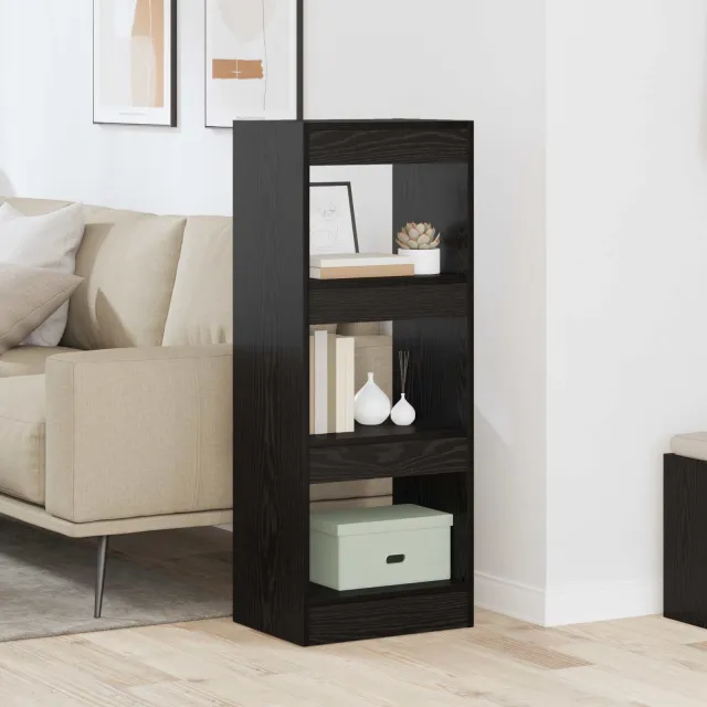 vidaXL Boekenkast 3-laags 37 x 30 x 103 cm Bewerkt hout Zwart eiken, foto 2