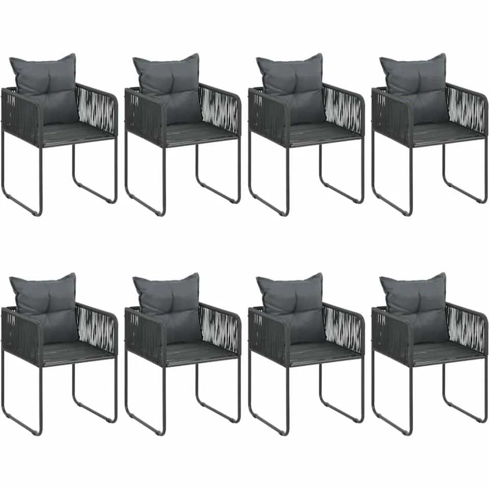 vidaXL 9-delige Tuinset PVC-rattan zwart en bruin, foto 4