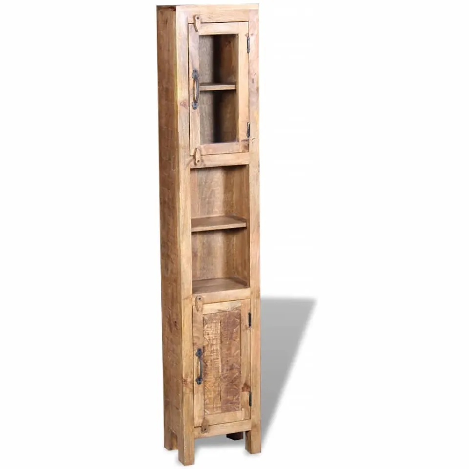vidaXL Wastafelkast met spiegel en 2 zijkasten massief mangohout bruin, foto 3