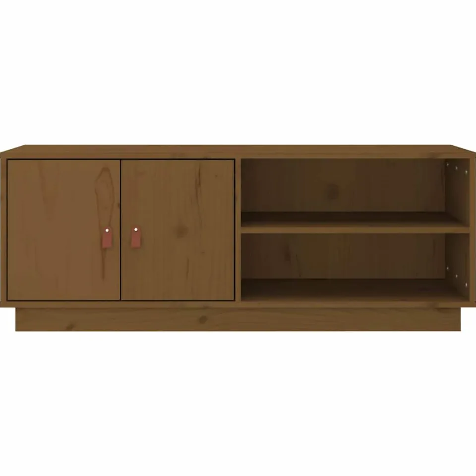 vidaXL Tv-meubel 105x34x40 cm massief grenenhout honingbruin bruin, foto 4