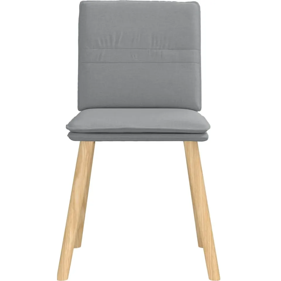 vidaXL Eetkamerstoelen 6 st stof lichtgrijs grijs, foto 4