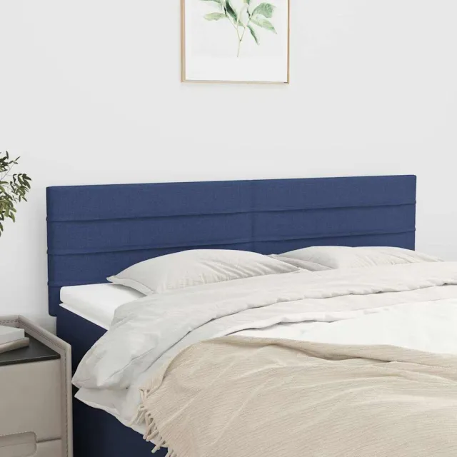 vidaXL Hoofdborden 144x5x78/88 cm stof blauw