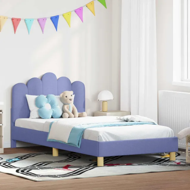 vidaXL Bedframe voor kinderen met hoofdbord Jeans Blauw 80 x 200 cm