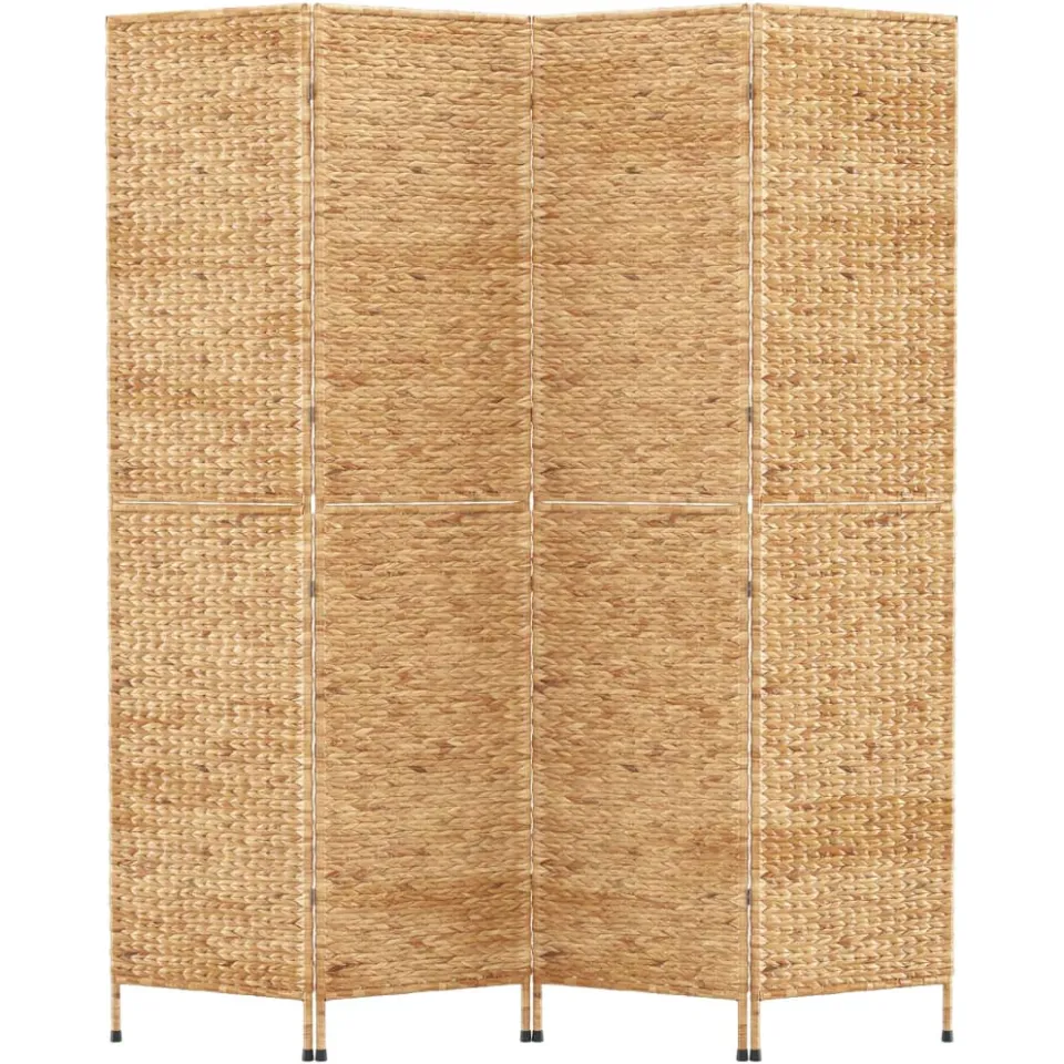 vidaXL Kamerscherm met 4 panelen 163x180 cm waterhyacint Bruin