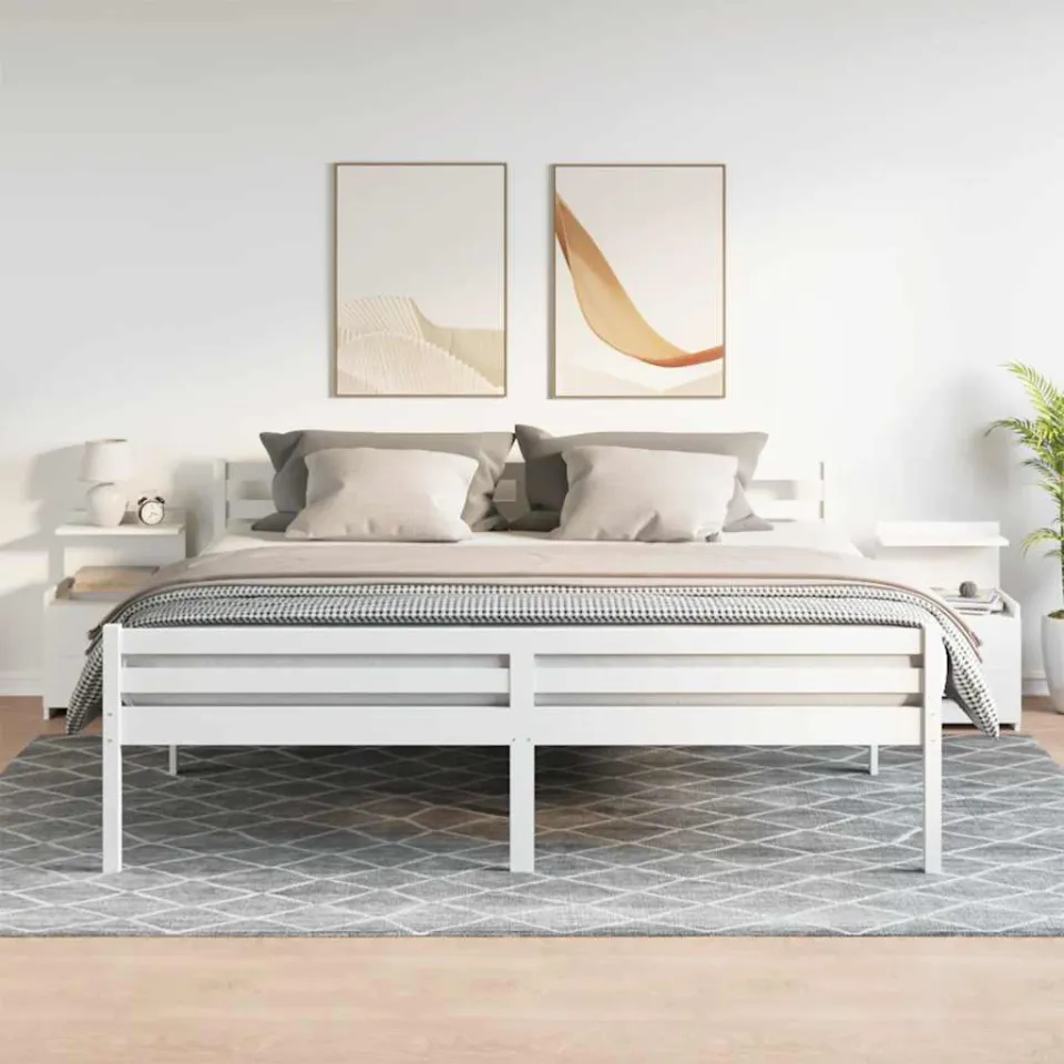 vidaXL Nachtkastjes 2 st met 2 lades wit 40x36,5x62 cm, foto 2