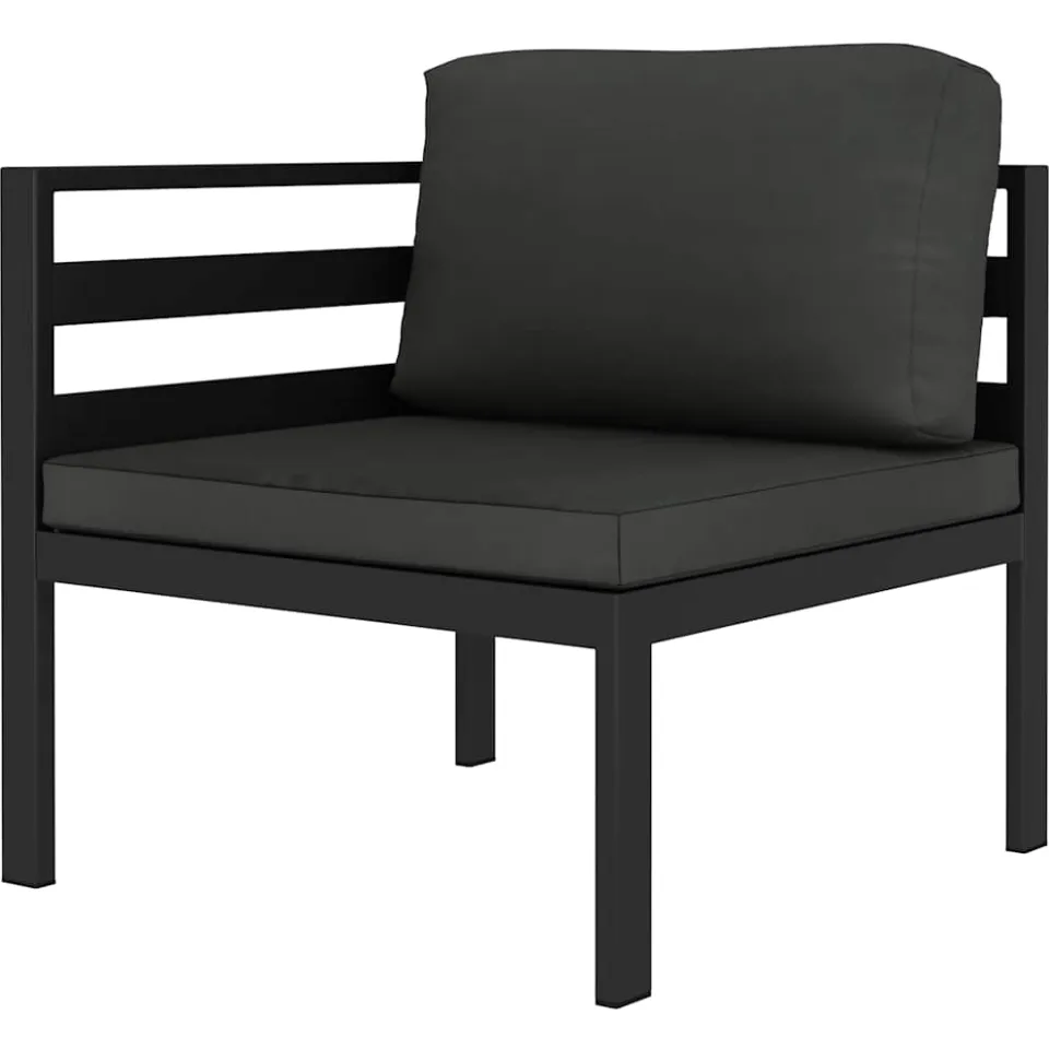 vidaXL 5-delige Loungeset met kussens aluminium antracietkleurig Anthraciet
