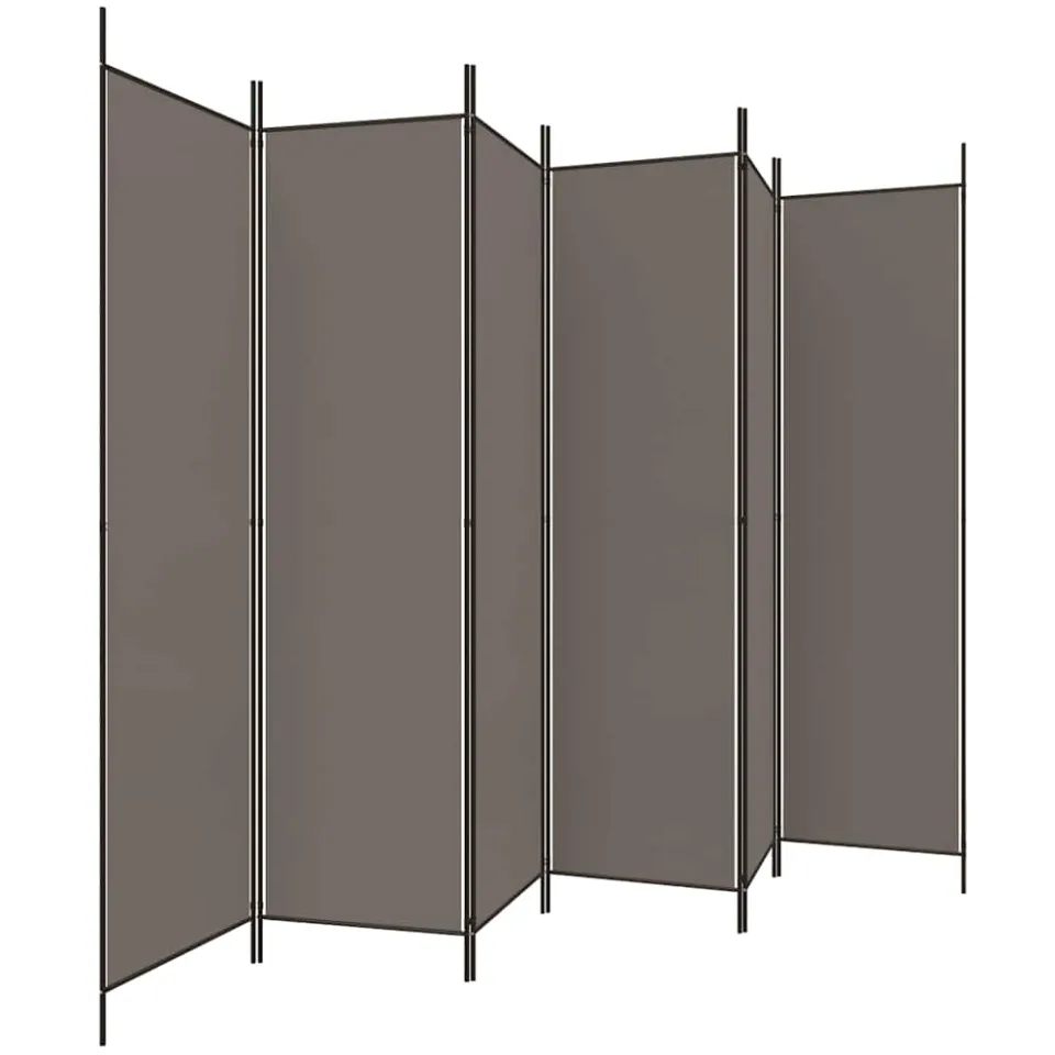 vidaXL Kamerscherm met 6 panelen 300x220 cm stof antracietkleurig, foto 4