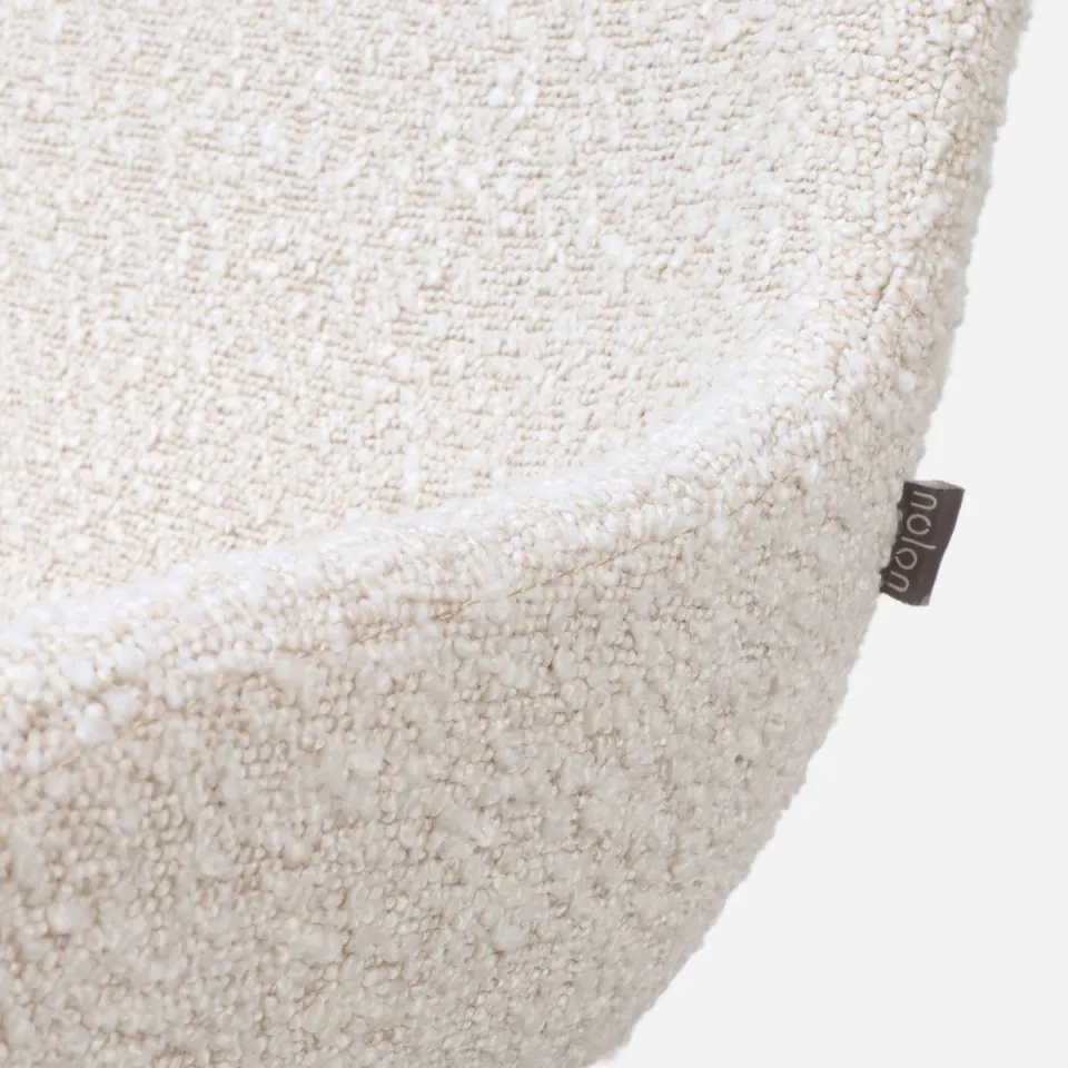 Nolon Nora-Isa eetkamerstoel bouclé beige - wit onderstel, foto 4