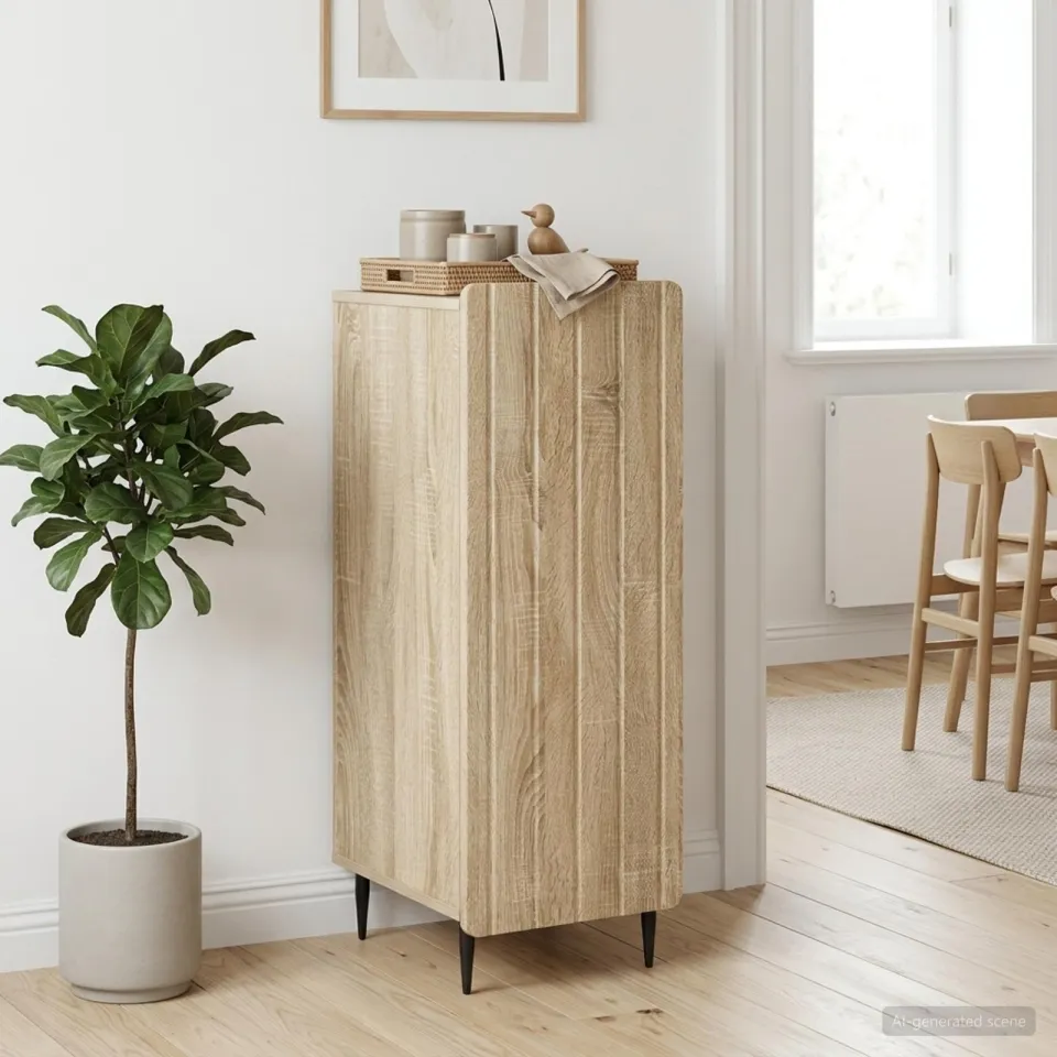 vidaXL Dressoir Sonoma Eiken 34,5 x 33 x 92 cm Bewerkt hout, foto 3