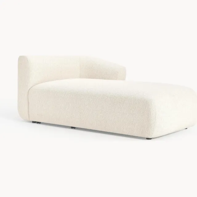 Westwing Collection Bouclé hoekbankmodule Sofia Wit