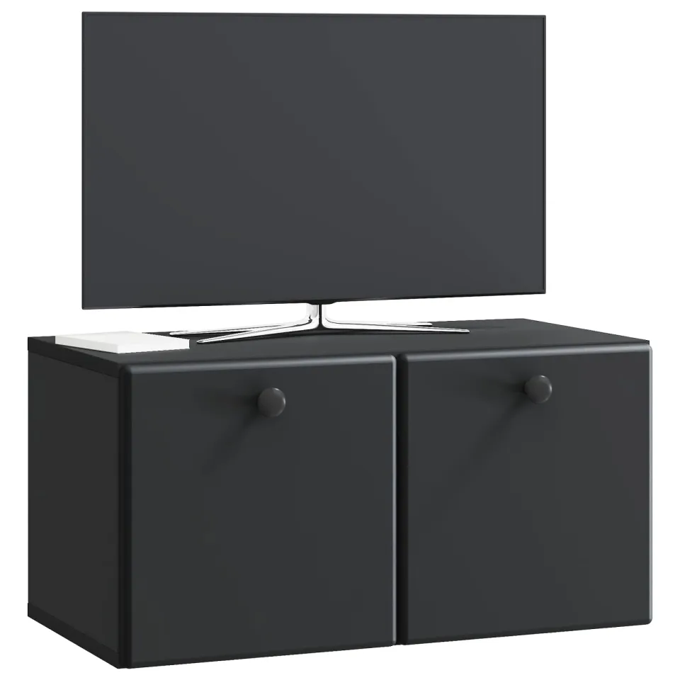 vidaXL Wandbeugel TV-kast 59,5 x 31 x 30 cm Zwart Bewerkt hout