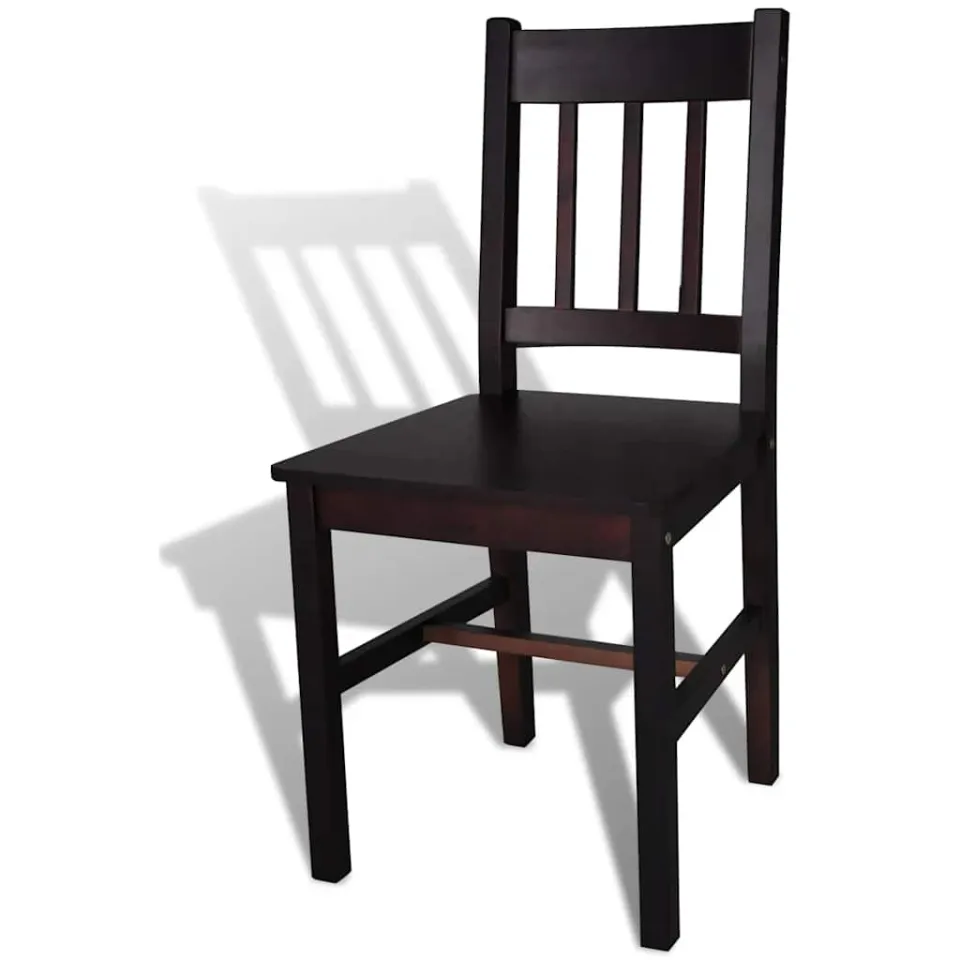 vidaXL Eetkamerstoelen 6 st grenenhout donkerbruin bruin, foto 3