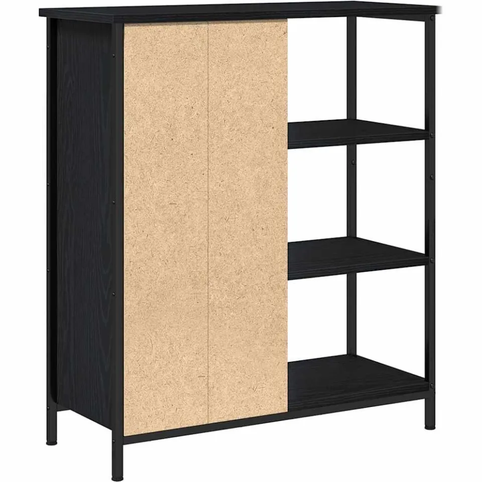 vidaXL Dressoir Zwart Eiken 70 x 30 x 80 cm, foto 4