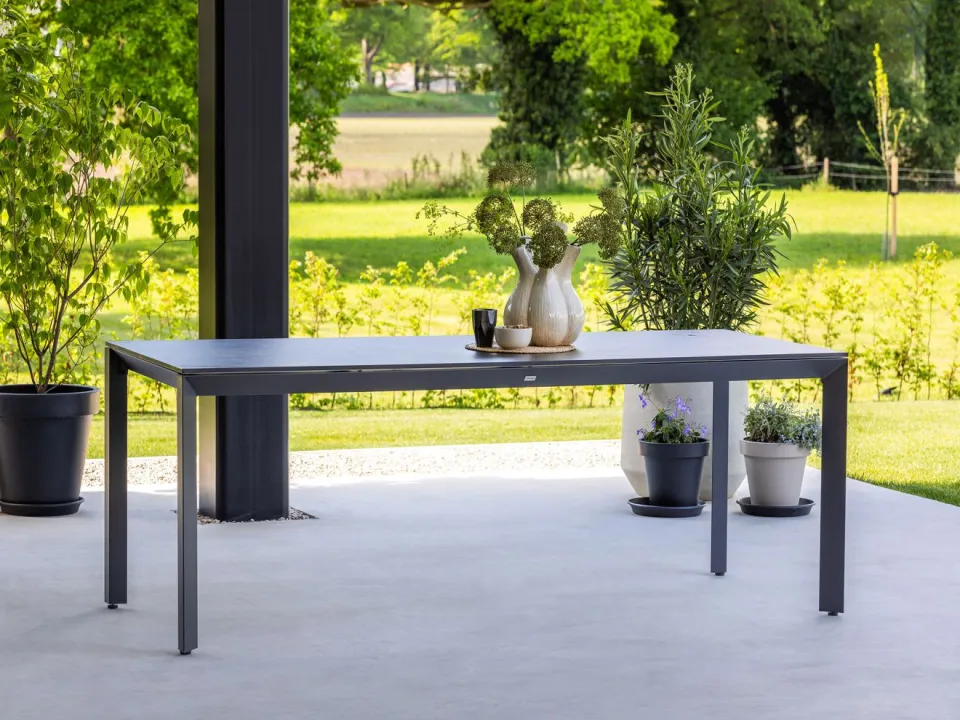 Bellagio tuinmeubelen Bellagio Rumo/Menzano 160cm dining tuinset 5-delig stapelbaar zwart, foto 5