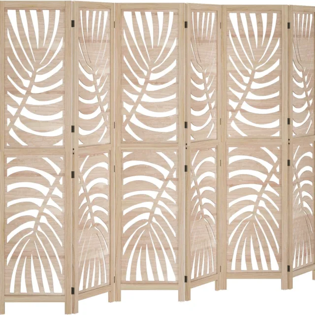 HOMCOM Kamerscherm - Paulowniahout - 240x1,7x170cm - Natuurlijk hout