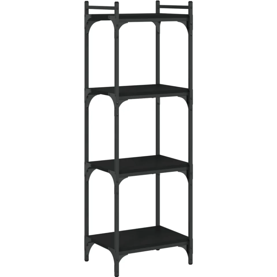vidaXL Boekenkast 4-laags 40x30x120 cm bewerkt hout zwart, foto 3