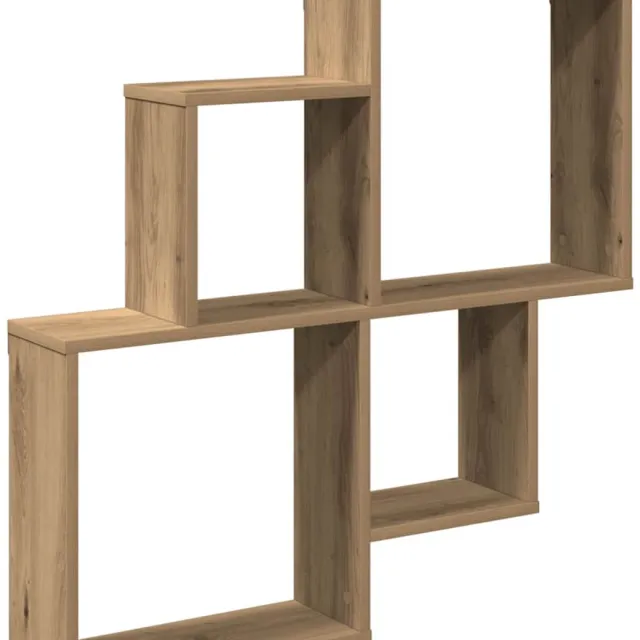 vidaXL Wandschap - 80x15x78,5 - cm - bewerkt - hout - artisanaal - eikenkleurig artisan eiken
