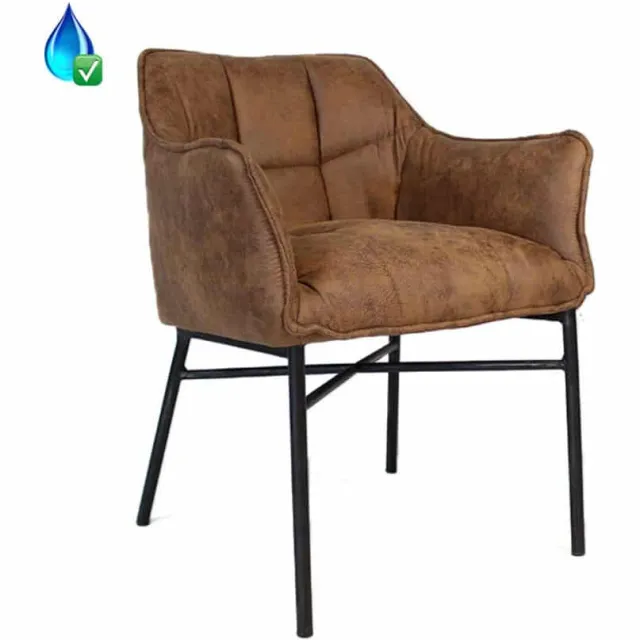 NordXL Stoel Aaron cognac microvezel