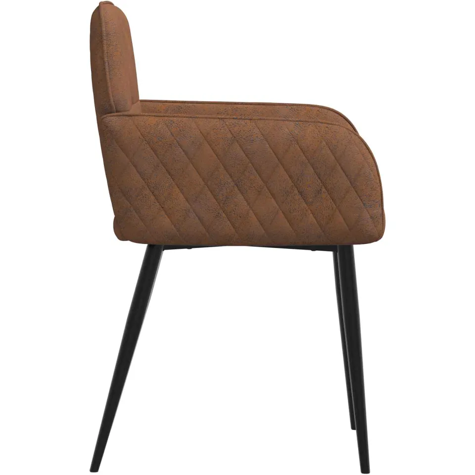 vidaXL Eettafelstoelen 2 st Nep Suede Leer Bruin 59 x 56,5 x 85 cm, foto 4